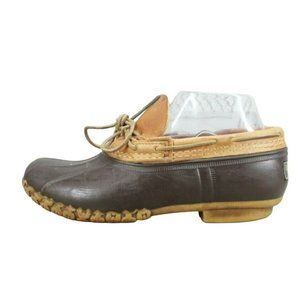 LL Bean Brown Leather Moc Gumshoe Low Duck Boots Size 7 M